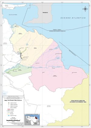 Mapa de carreteras del estado Delta Amacuro