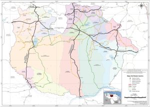 Mapa de carreteras del estado Gu&aacute;rico