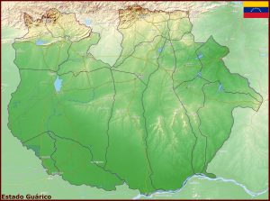 Mapa f&iacute;sico del estado Gu&aacute;rico
