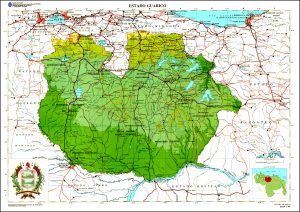 Mapa topogr&aacute;fico del estado Gu&aacute;rico.
