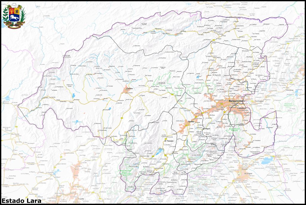 Mapa del estado Lara.