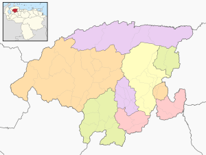 Mapa mudo coloreado del estado Lara.
