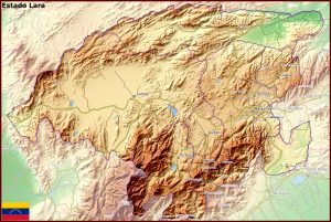 Mapa f&iacute;sico del estado Lara