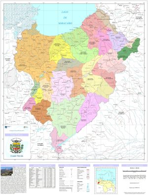 Mapa pol&iacute;tico del estado M&eacute;rida