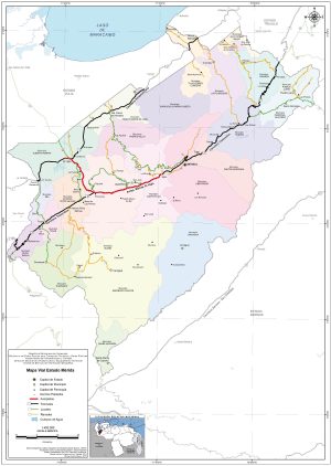 Mapa de carreteras del estado M&eacute;rida