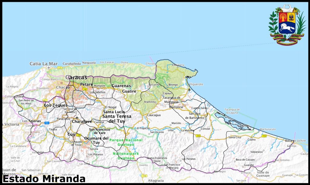 Mapa del estado Miranda.