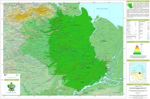 Mapa topogr&aacute;fico del estado Monagas.