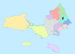 Mapa mudo coloreado del estado Nueva Esparta.