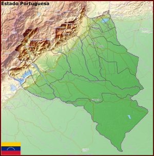 Mapa f&iacute;sico del estado Portuguesa