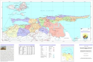 Mapa pol&iacute;tico del estado Sucre (Venezuela)