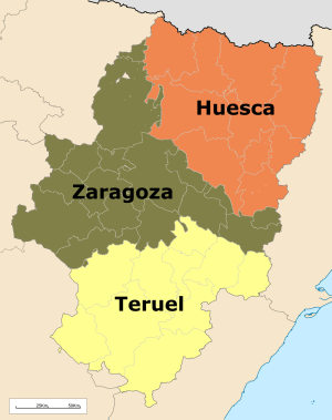 ¿Cuáles son las provincias de Aragón?
