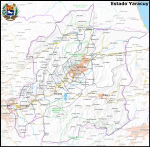 Mapa del estado Yaracuy