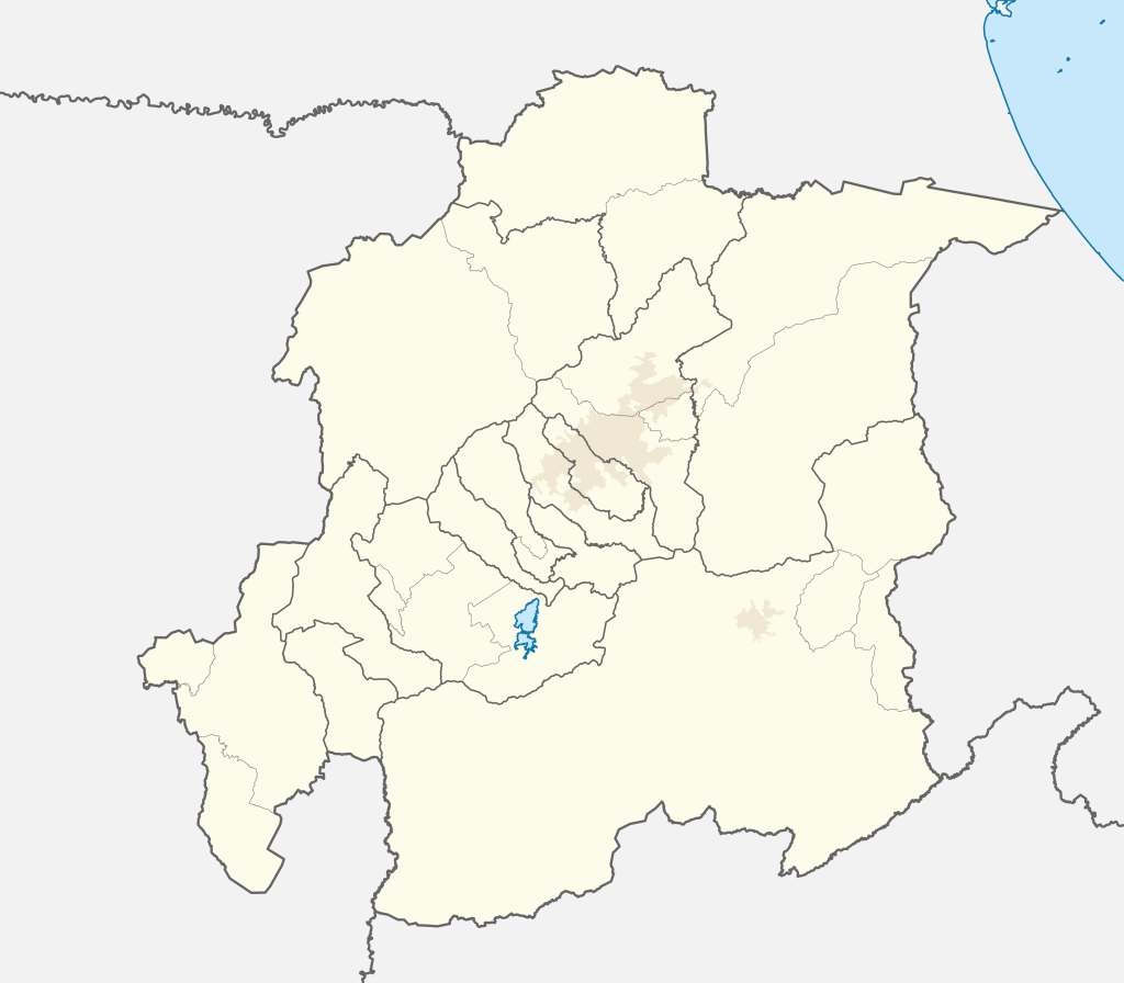 Mapa mudo del estado Yaracuy.