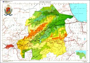 Mapa topogr&aacute;fico del estado Yaracuy.