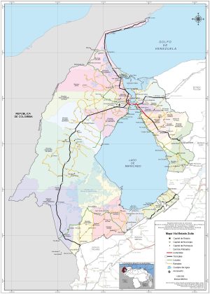 Mapa de carreteras del estado Zulia