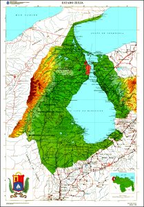 Mapa topogr&aacute;fico del estado Zulia.