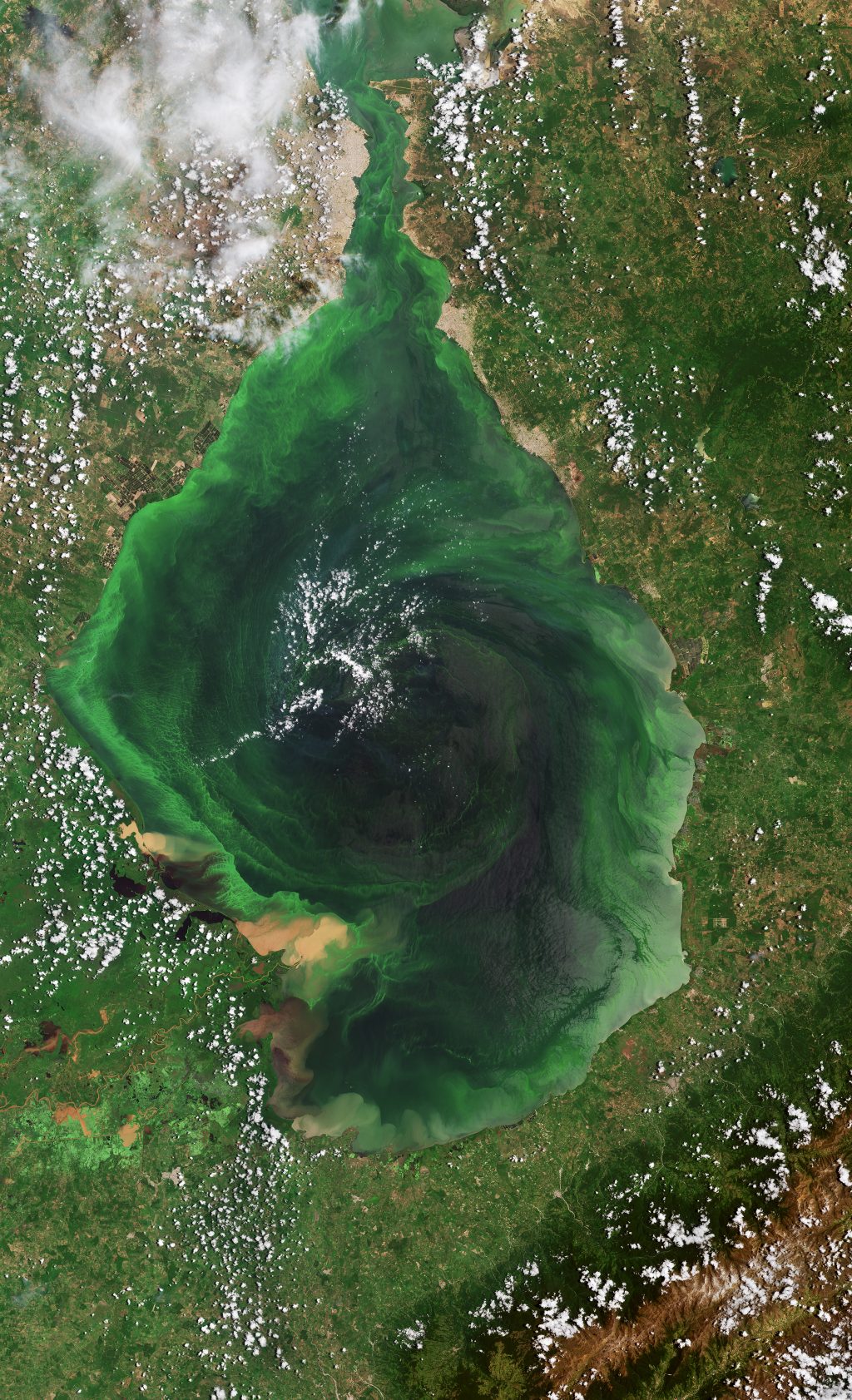 Imagen satelital del lago de Maracaibo 2023.