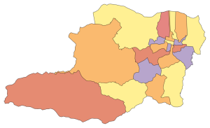 Mapa mudo coloreado del Distrito Capital (Venezuela).