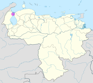 Mapa de ubicaci&oacute;n de la ciudad de Maracaibo en Venezuela.