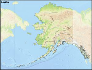 Mapa del estado de Alaska