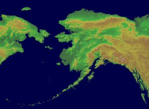 Mapa físico en blanco de Alaska. Mapa físico en blanco de Alaska.