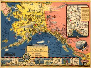 Mapa tur&iacute;stico pict&oacute;rico de Alaska