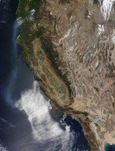 Imagen satelital de California, 7 de agosto de 2002.