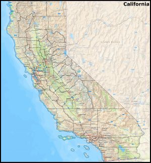 Mapa del estado de California