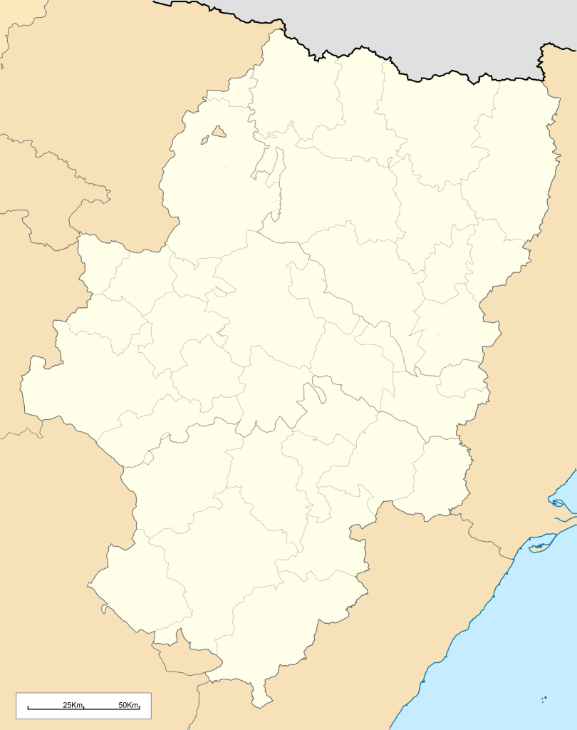 Mapa mudo de Aragón.