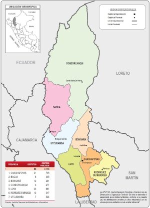 &iquest;Cu&aacute;les son las provincias del departamento de Amazonas?