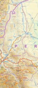 Mapa topogr&aacute;fico del departamento de Amazonas, Per&uacute;.