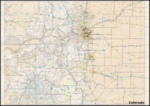 Mapa del estado de Colorado