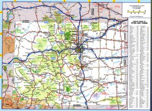 Mapa de carreteras del estado de Colorado