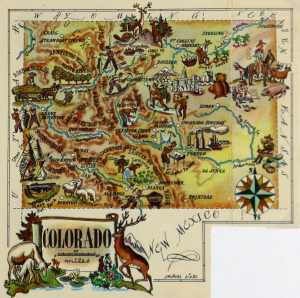 Mapa tur&iacute;stico pict&oacute;rico de Colorado