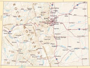 Mapa de relieve sombreado de Colorado. Mapa de relieve sombreado de Colorado.