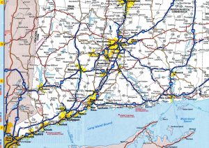 Mapa de carreteras del estado de Connecticut