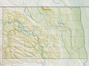 Mapa f&iacute;sico en blanco de Dakota del Norte.