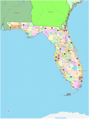 Mapa pol&iacute;tico del estado de Florida