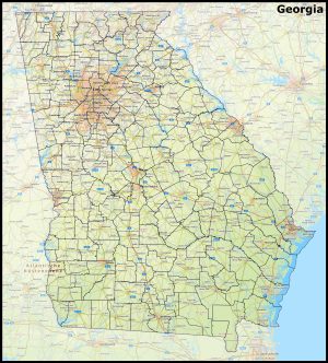 Mapa del estado de Georgia (Estados Unidos)