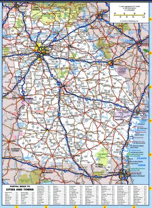 Mapa de carreteras del estado de Georgia (Estados Unidos)