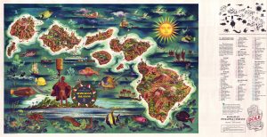 Mapa tur&iacute;stico pict&oacute;rico de Haw&aacute;i