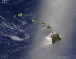 Vista satelital del archipi&eacute;lago de Haw&aacute;i