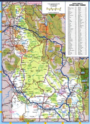 Mapa de carreteras del estado de Idaho