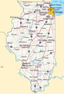 Mapa de relieve sombreado de Illinois. Mapa de relieve sombreado de Illinois.