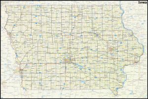 Mapa del estado de Iowa