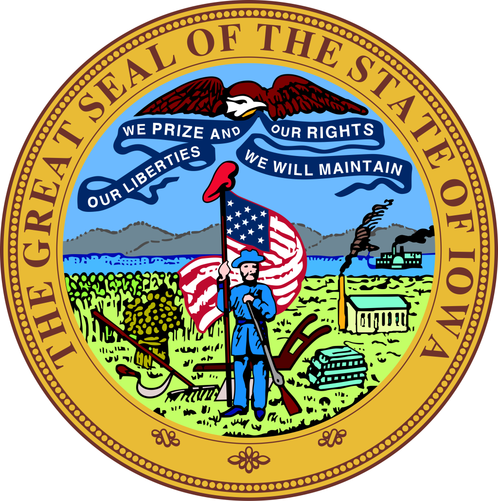 Gran sello del estado de Iowa.