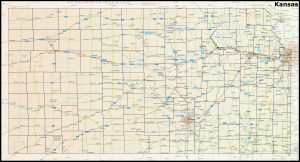 Mapa del estado de Kansas
