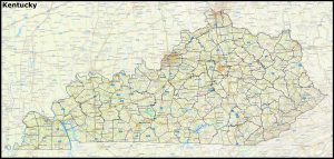 Mapa del estado de Kentucky