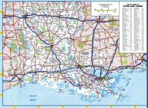Mapa de carreteras del estado de Luisiana