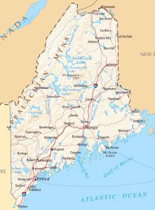 Mapa de relieve sombreado de Maine. Mapa de relieve sombreado de Maine.